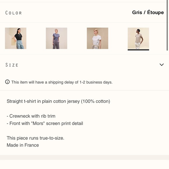 BRAND NEW HERMES Mors straight t-shirt gris etoupe Sz 36 - Picture 3 of 8